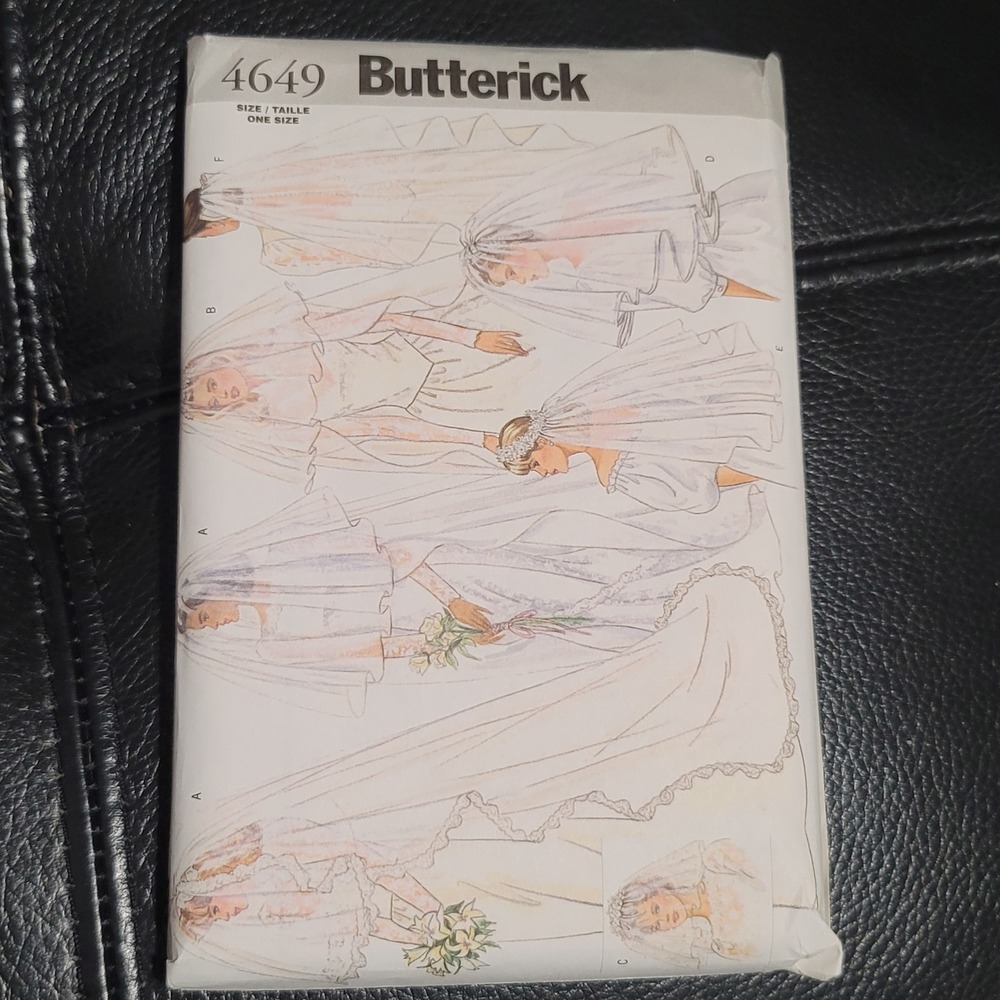 Butterick 4649 Bridal Veil Sewing Pattern Uncut One Size Headpieces Wedding